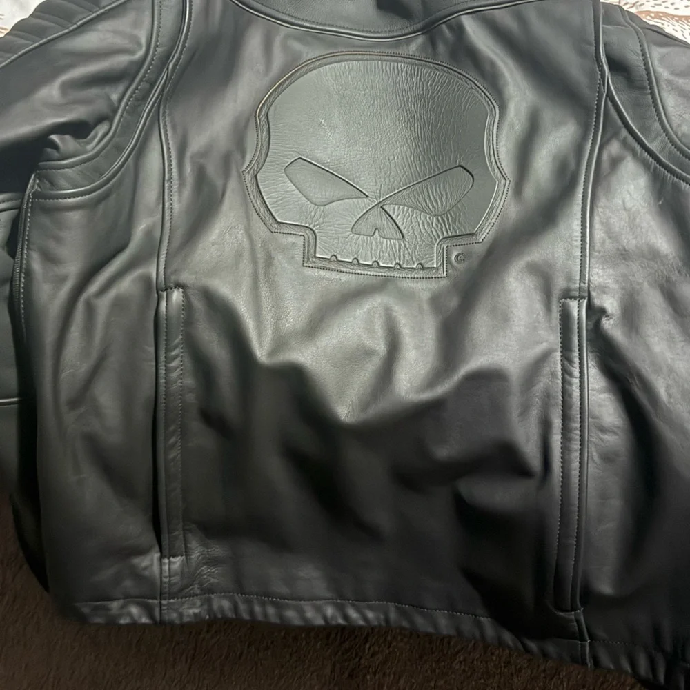 Harley-Davidson Men's Black Leather Bomber Jacket - Picture 2 of 5